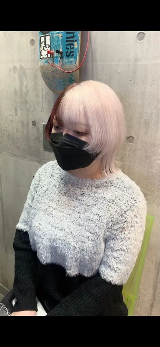 ショート カラー ヘアカラー トリートメント ハイトーン/メンズ/ ウルフ特化 小松のヘアスタイル