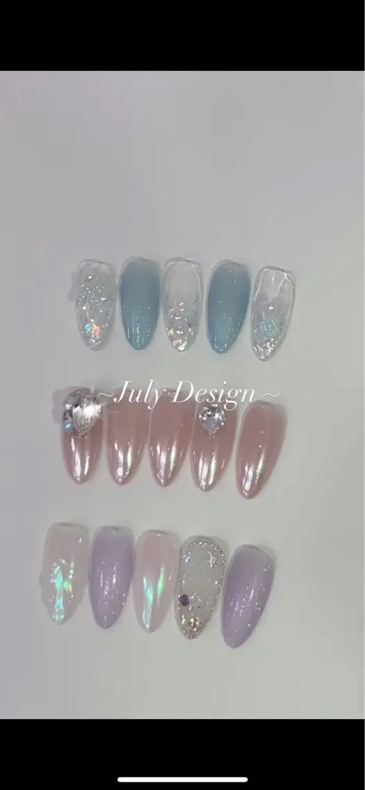 ネイル ジェルネイル キラキラネイル 韓国ネイル ストーンネイル 夏ネイル SOM NAILのネイルデザイン