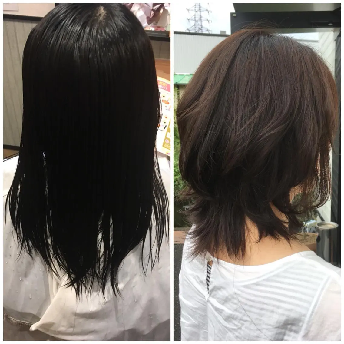 ミディアム カラー ウルフカット ビヨウシツトリコ よねたにみなのヘアスタイル