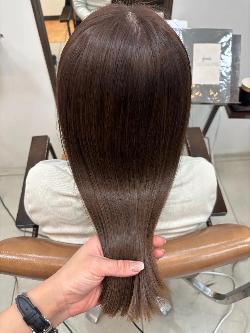 ミディアム カラー グレージュ トリートメント ヘアカラー トリートメント 頭皮×髪質改善 透明感カラー💎中村のヘアスタイル