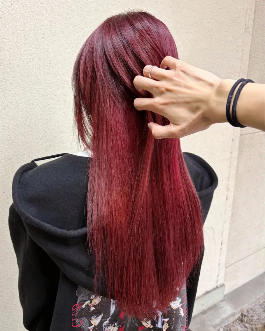 カラー ブリーチ ケアブリーチ ダブルカラー レッドカラー カット ヘアカラー 高橋 佑のヘアスタイル