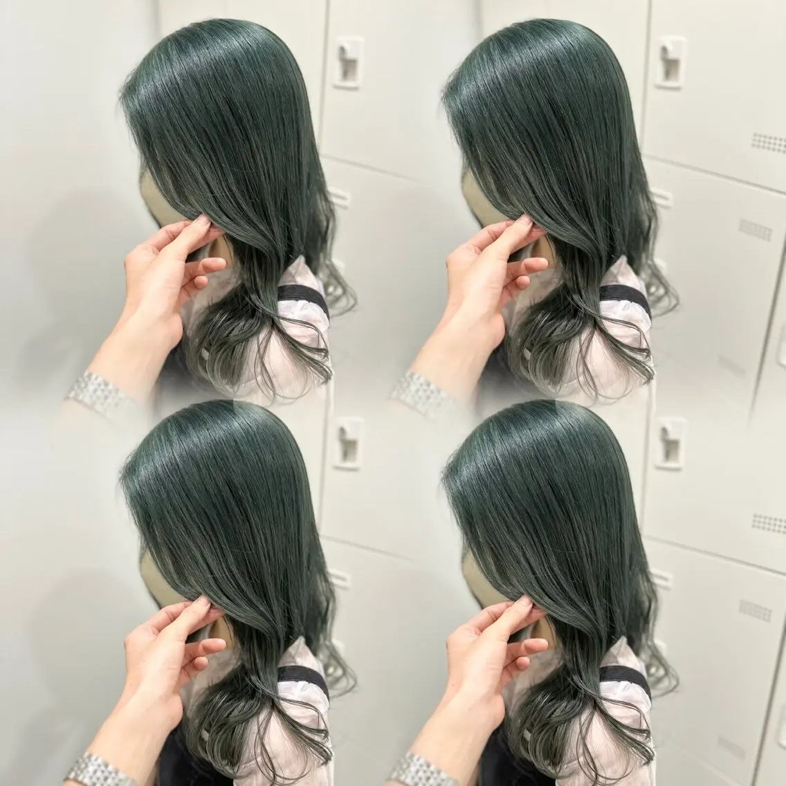 セミロング カラー 🐬艶ハイトーン/ レイヤー/透明感🩵のヘアスタイル