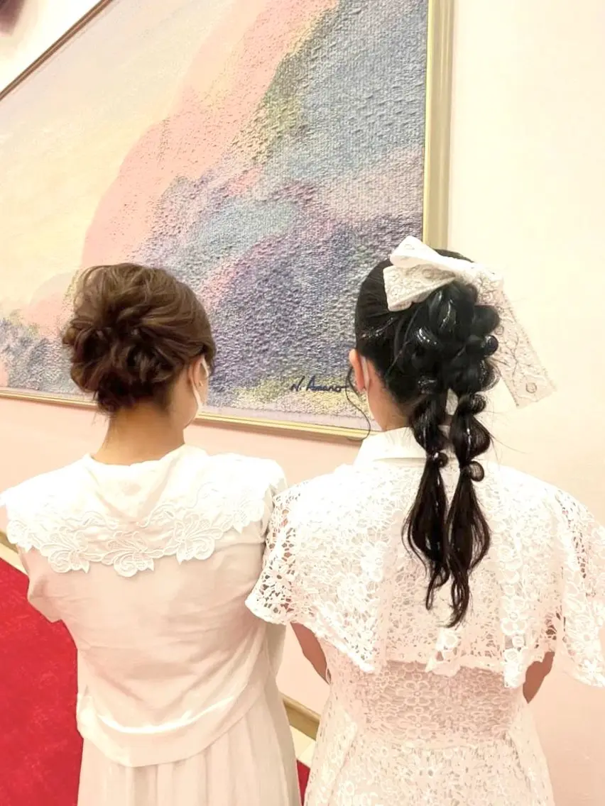 ヘアアレンジ ヘアセット 酸性ストレート/ブリ ーチなしWカラー河本のヘアスタイル