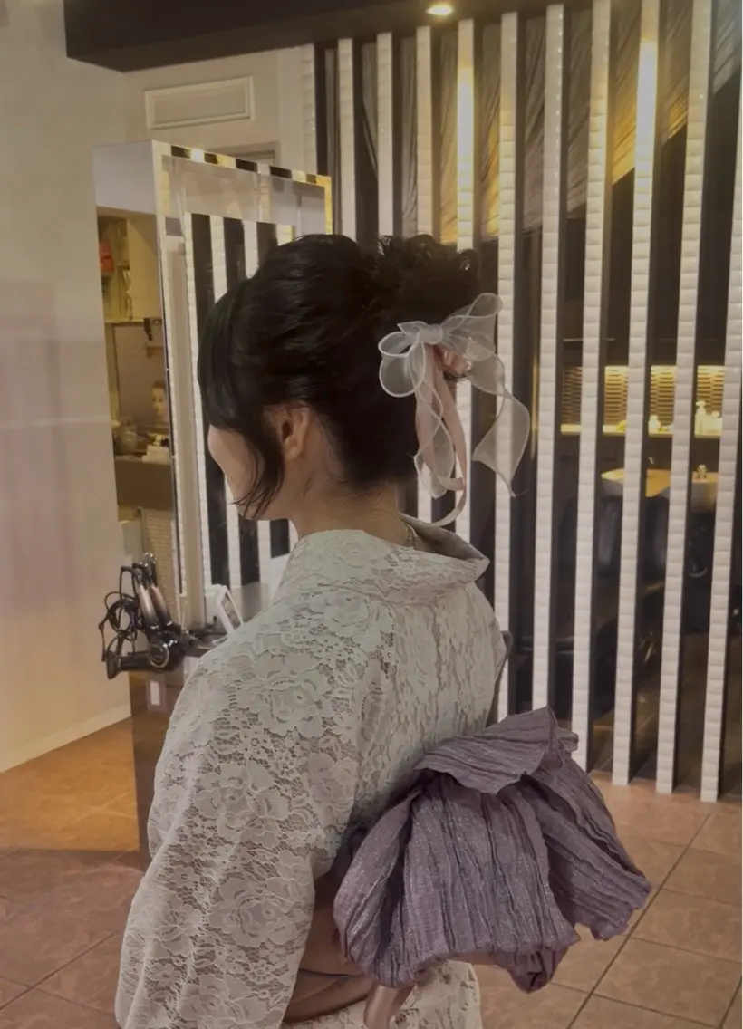 ミディアム 浴衣 都築 明日香のヘアスタイル