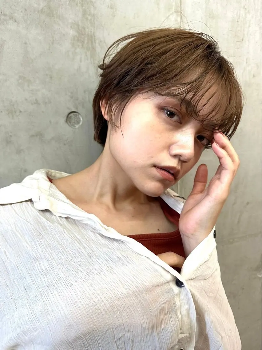 ショート ハンサムショート くびれヘア ショートヘア 南堀江レイヤーカット MIKU🍒のヘアスタイル