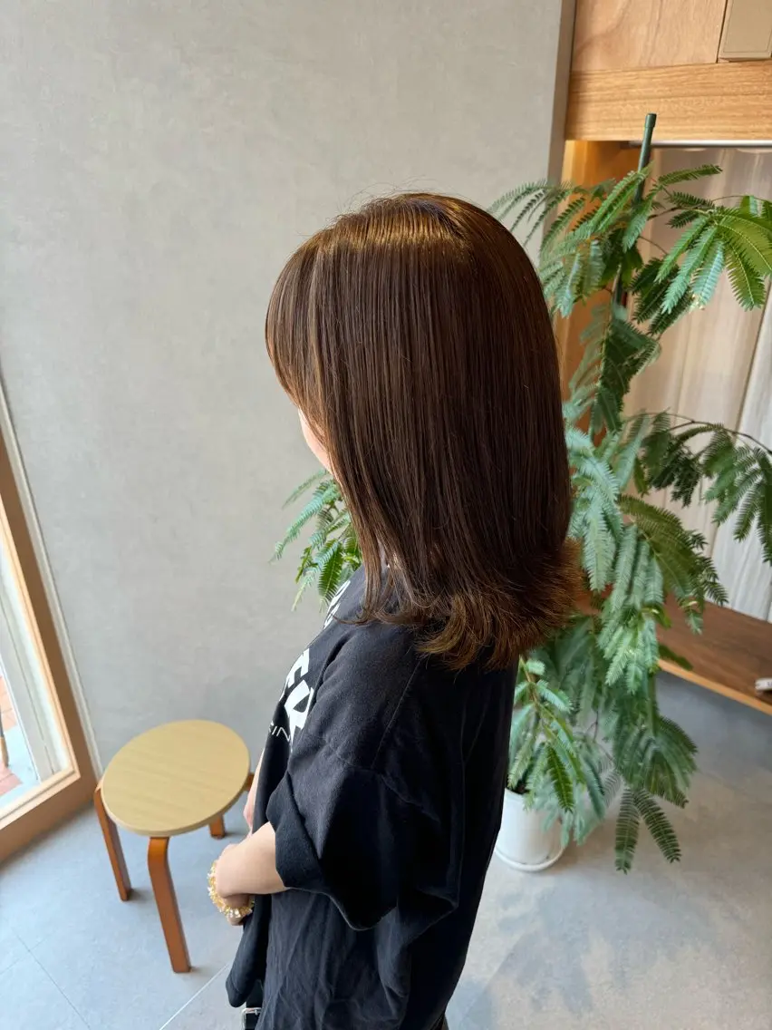 ミディアム カラー カット ヘアカラー トリートメント メンズパーマ/ ボブパーマ/タクミのヘアスタイル