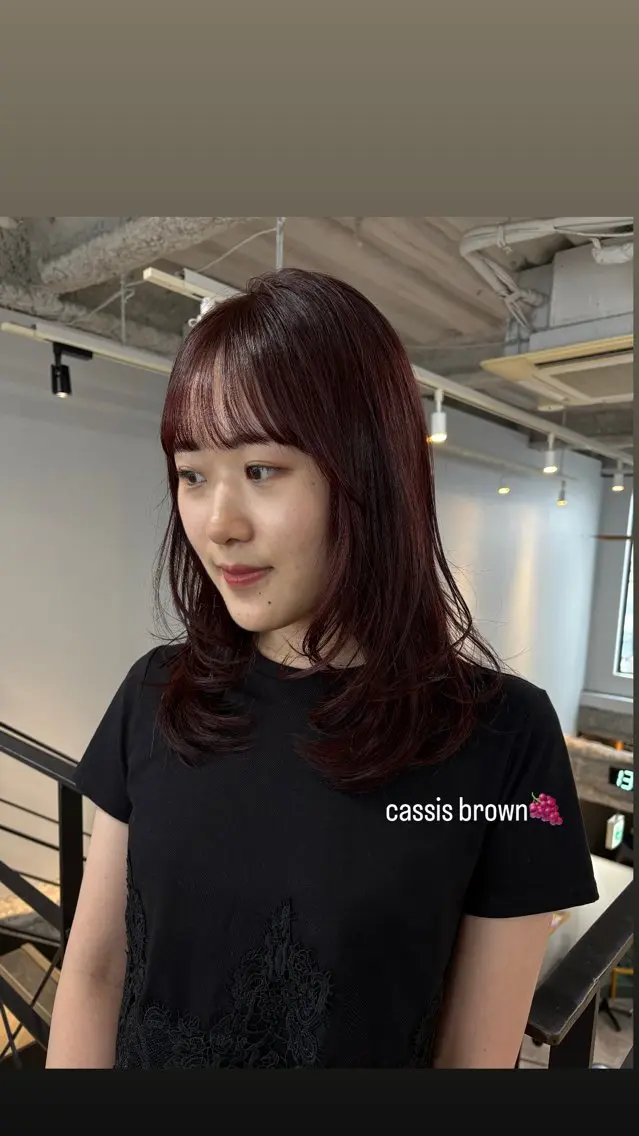 ミディアム カラー ヘアカラー 石井聖愛/名古屋/ 伏見/カラーモデルのヘアスタイル