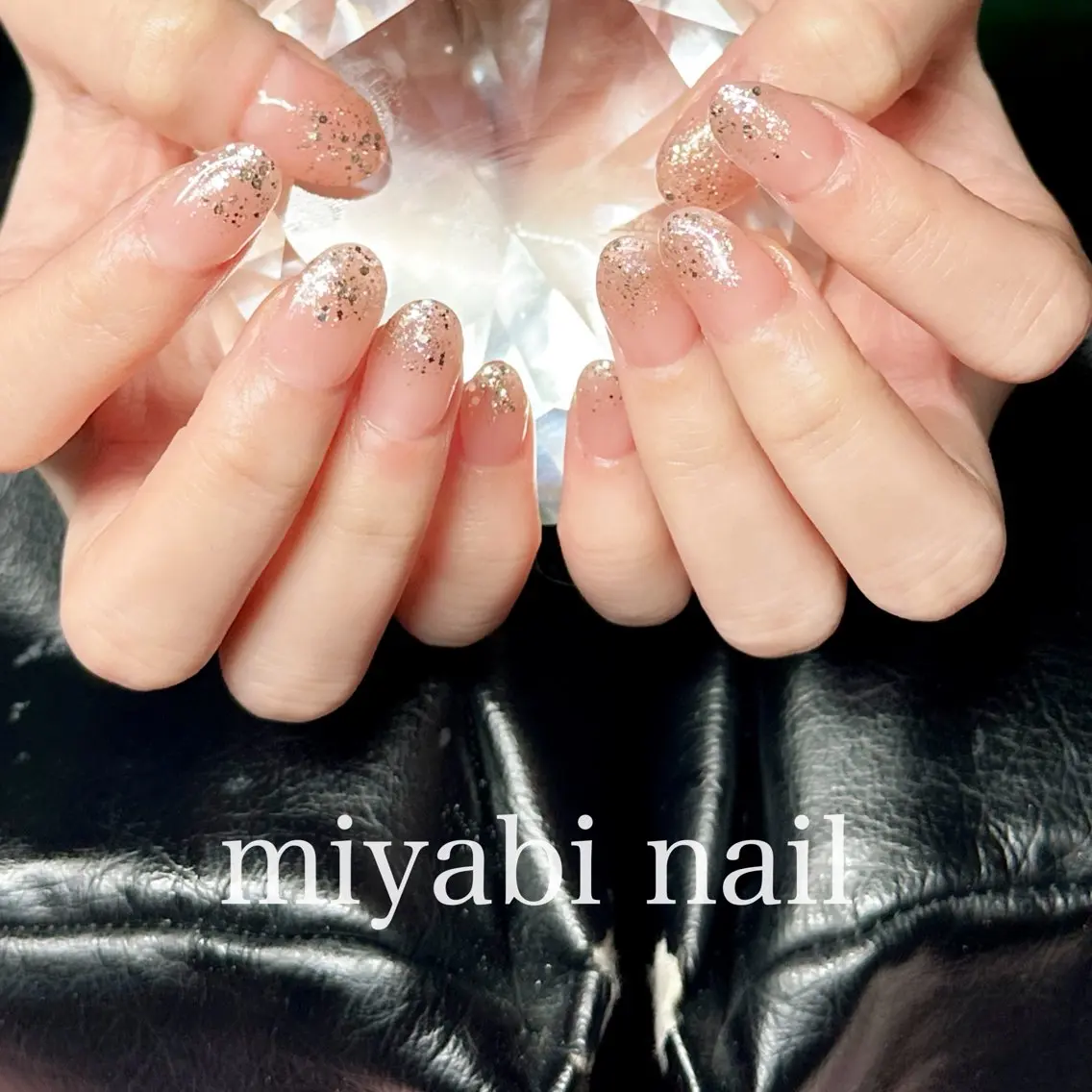 ネイル ジェルネイル ラメ(グリッター) 持ち込み シンプルネイル ブライダルネイル ハンドネイル miyabi nail 桂川駅近くのネイルデザイン