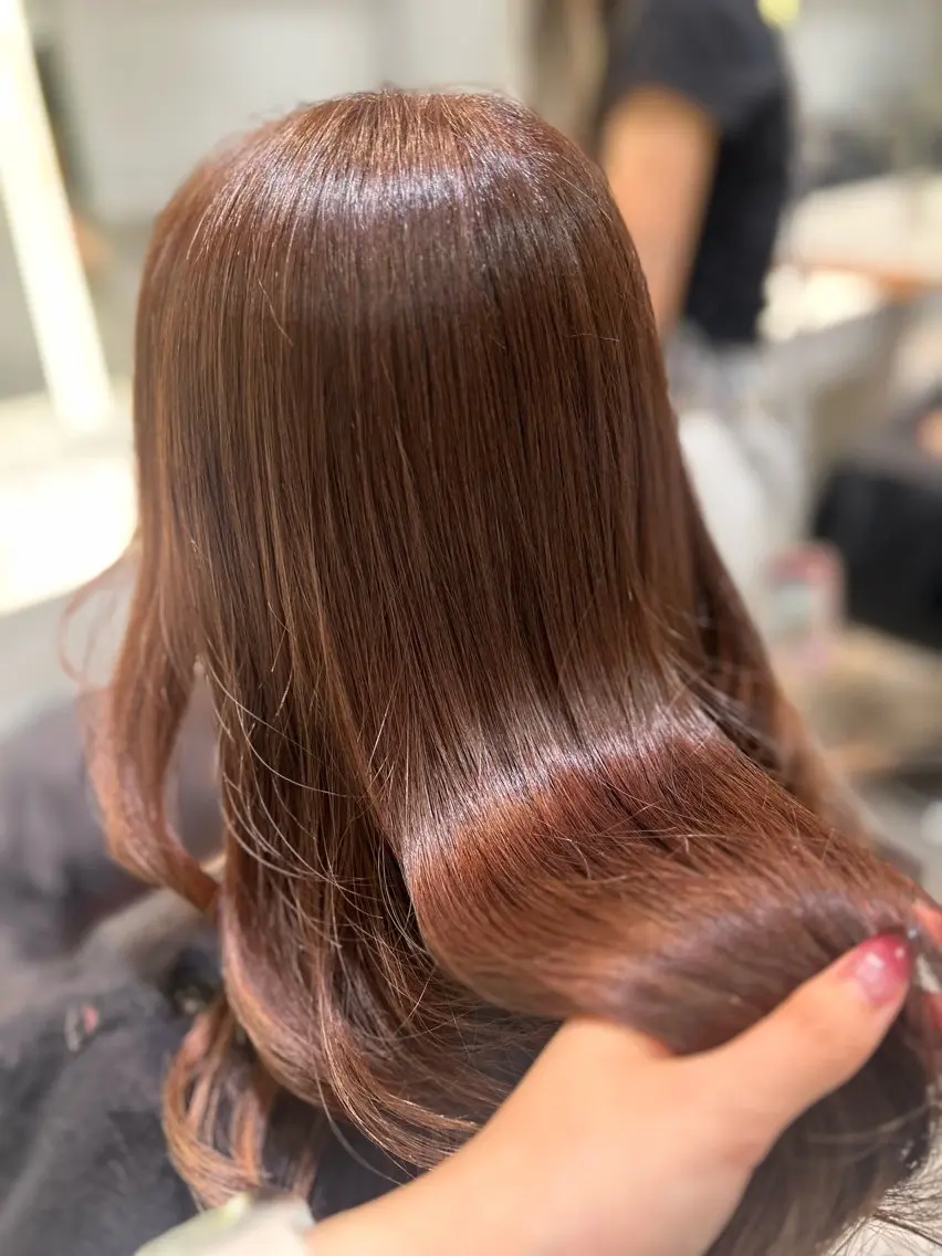 ロング カラー パーマ 酸性ストレート ストレートパーマ 艶カラー🌸アレンジ 🌹Sally🕊️のその他イメージ