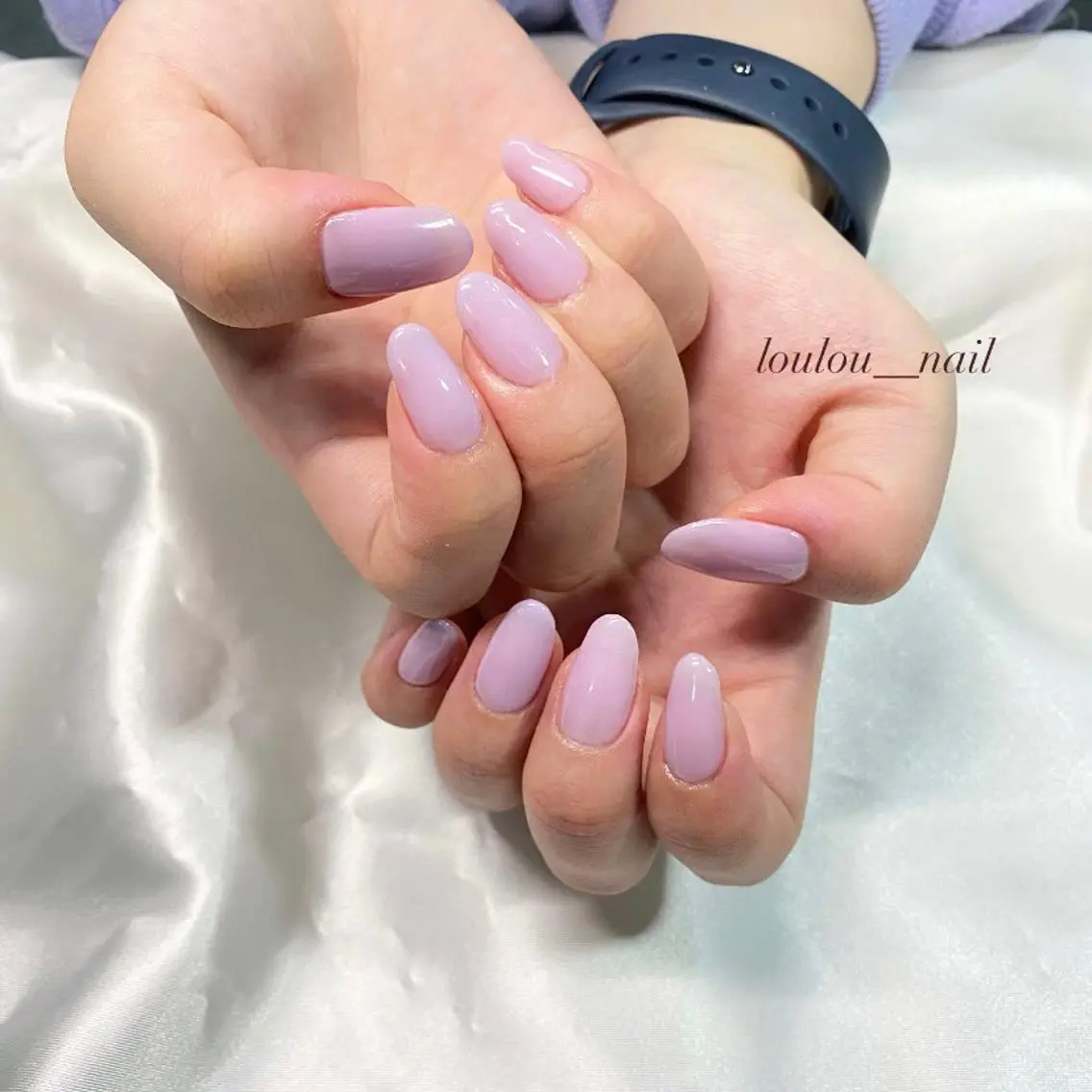 ネイル キラキラネイル マグネットネイル ニュアンスネイル パープル 春ネイル 葛西 知佳のネイルデザイン