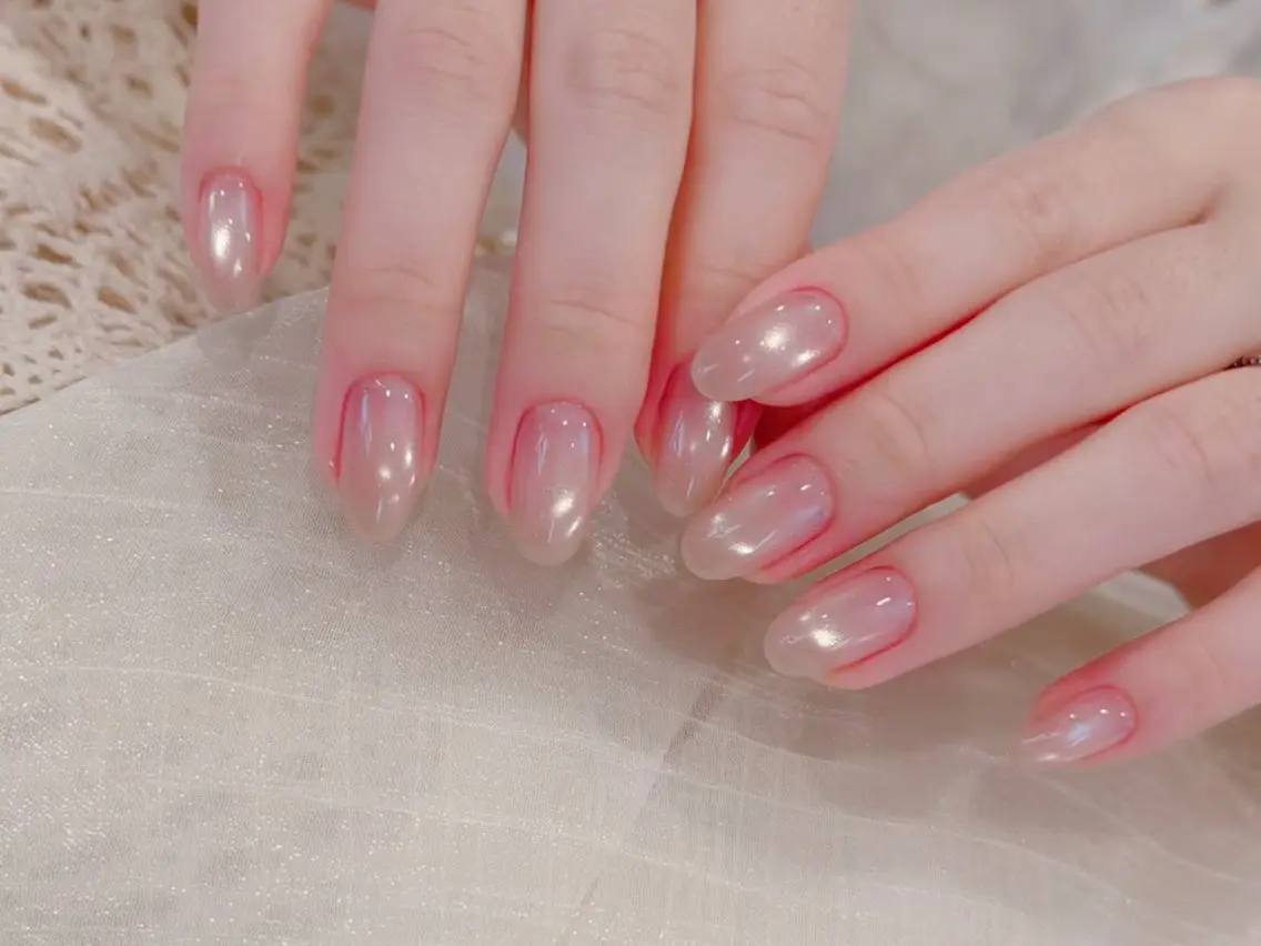 メンズ ネイル メンズ韓国風 オーロラネイル チークネイル 長さ出し フレンチネイル ハンドネイル ハンドケア NEW NAIL 池袋のネイルデザイン