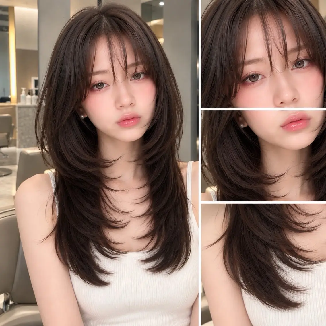 ロング カラー カット ヘアカラー 縮毛矯正 トリートメント 🦋韓国風レイヤー/ 艶髪矯正🦋凛太郎のヘアスタイル