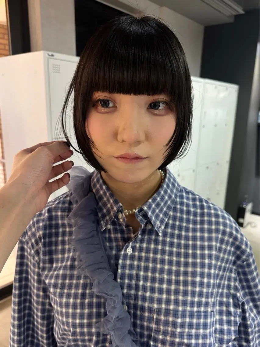 ショート カラー カット トリートメント 縮毛矯正×ボブ職人 【圧倒的朝楽ボブ】のヘアスタイル