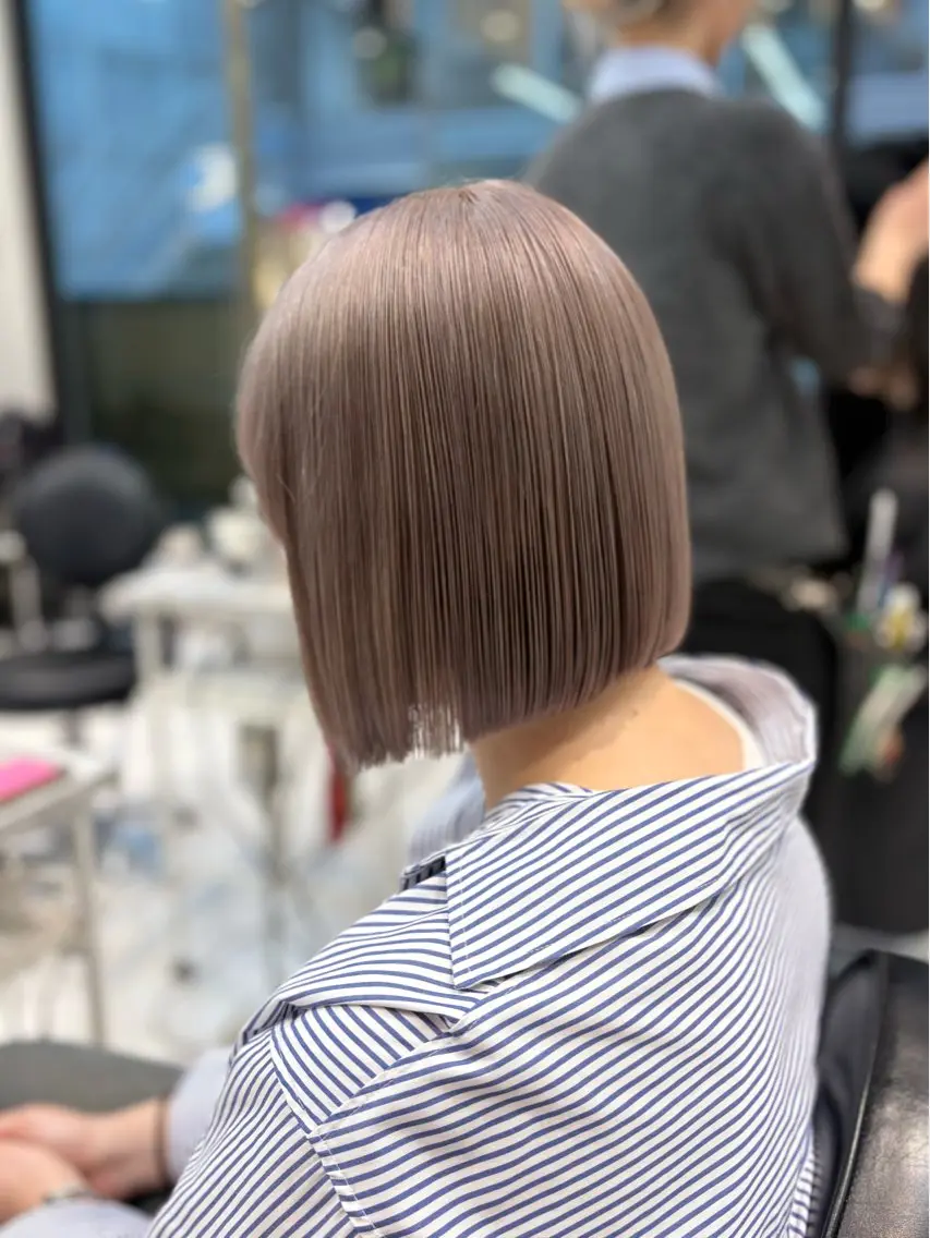 ミディアム カラー グレージュ ヘアカラー トリートメント ヘアセット 色落ち綺麗🩰ハイ トーン🎀RINKAのヘアスタイル