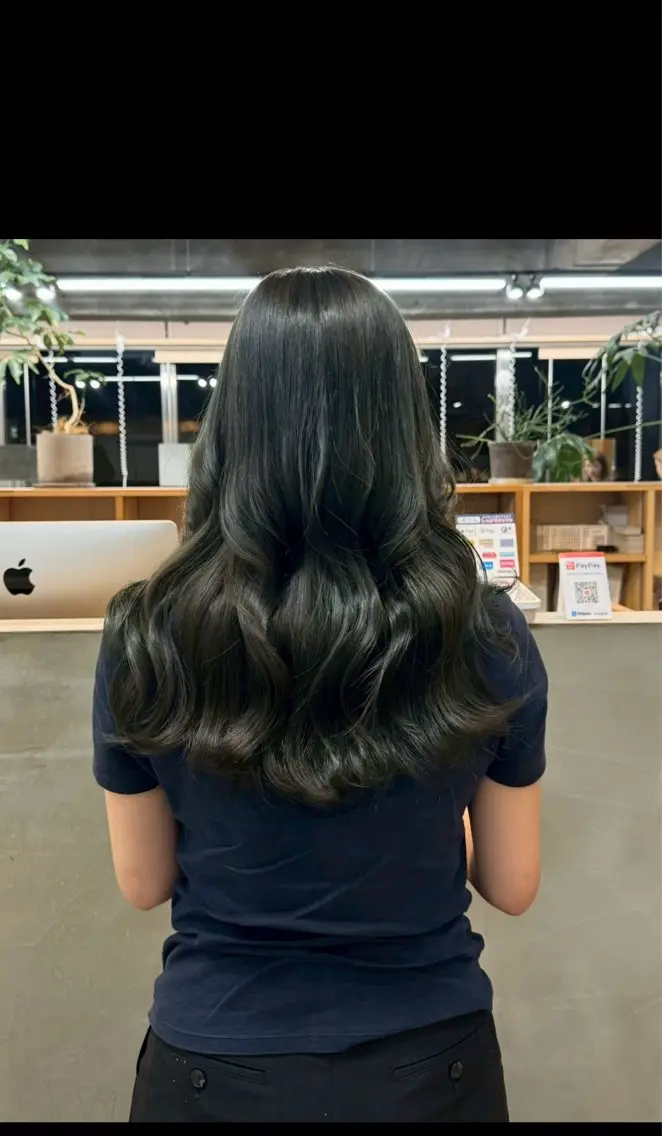 ロング カラー 黒髪 透明感カラー freera 京都/ あかねのヘアスタイル