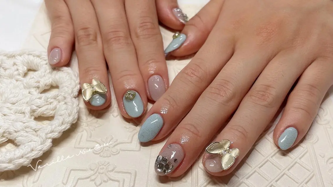 ネイル ストーンネイル ハンドネイル Vanilla nail salonのネイルデザイン
