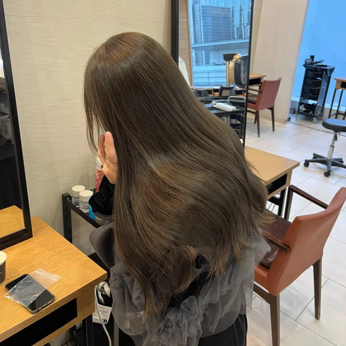 セミロング カラー ヘアカラー トリートメント 韓国風/透明感カラー 🐵mayu* 🐵のヘアスタイル