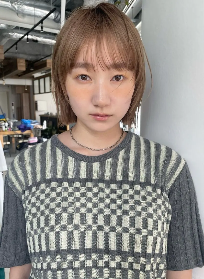 ショート カラー ベージュカラー ブリーチ ケアカラー ダブルカラー ブリーチなしカラー 無料カットモデル募集 / 涼 乃のヘアスタイル