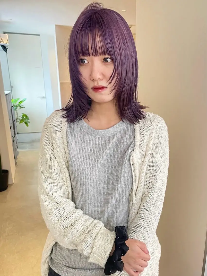 ミディアム カラー ヘアカラー ナナ 福岡美容室のヘアスタイル
