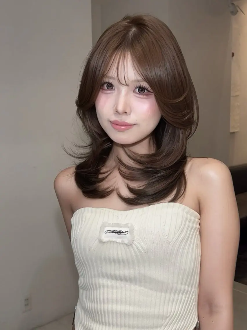 ロング カラー ヘアカラー 韓国×ワンホン 艶カラー/ハヅキ🎀のヘアスタイル