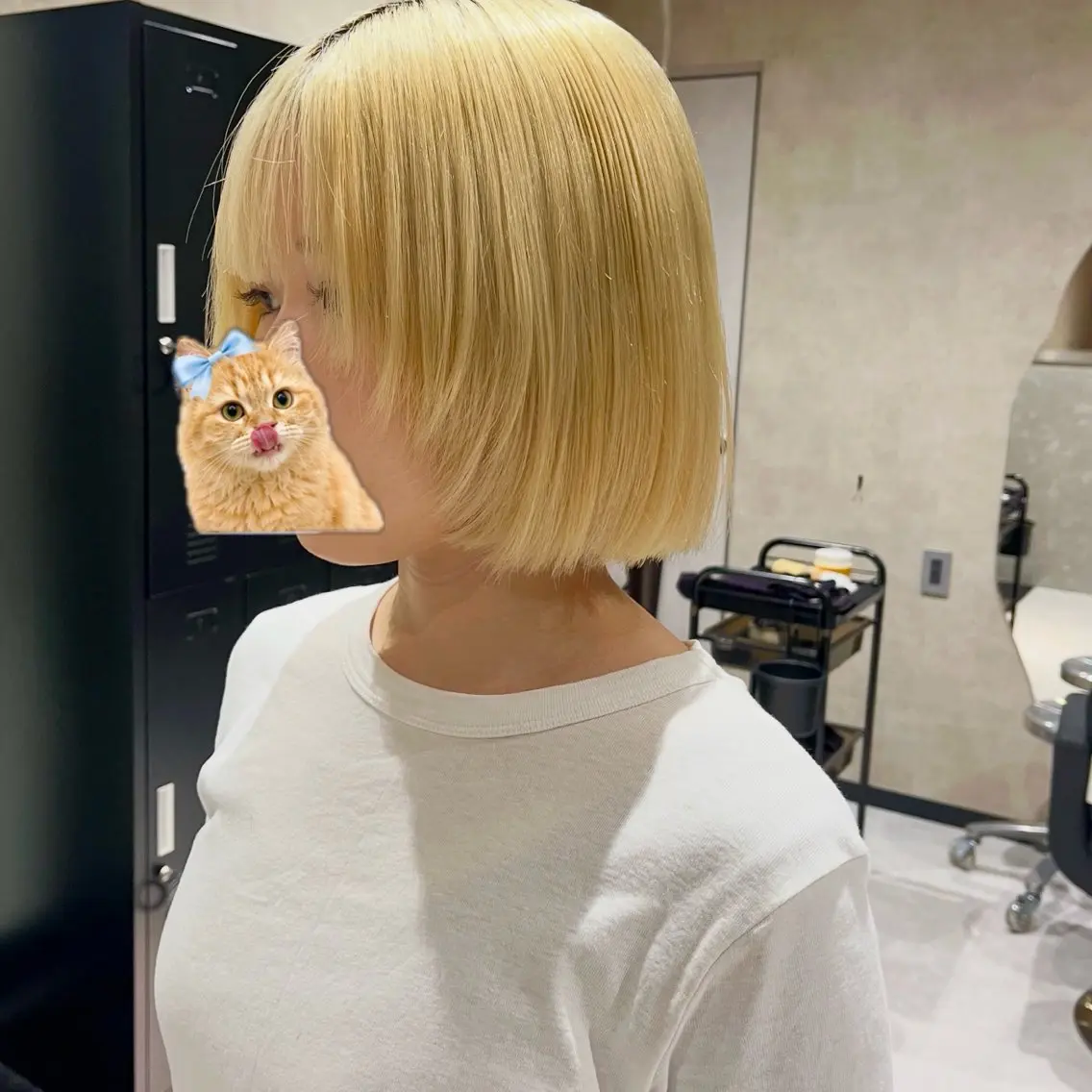 ショート ボブレイヤー ボブ 髪質改善 レイヤーカット 縮毛矯正 カット 《.Xian》ナツミ /ボブ/顔周りカットのヘアスタイル
