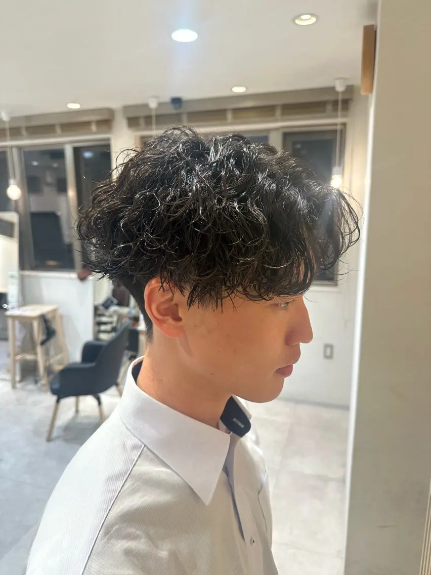ショート パーマ メンズ メンズパーマ 刈り上げ 波巻きパーマ カット パーマ トリートメント 【パーマの達人】 💎メンズ特化🔥徹のヘアスタイル