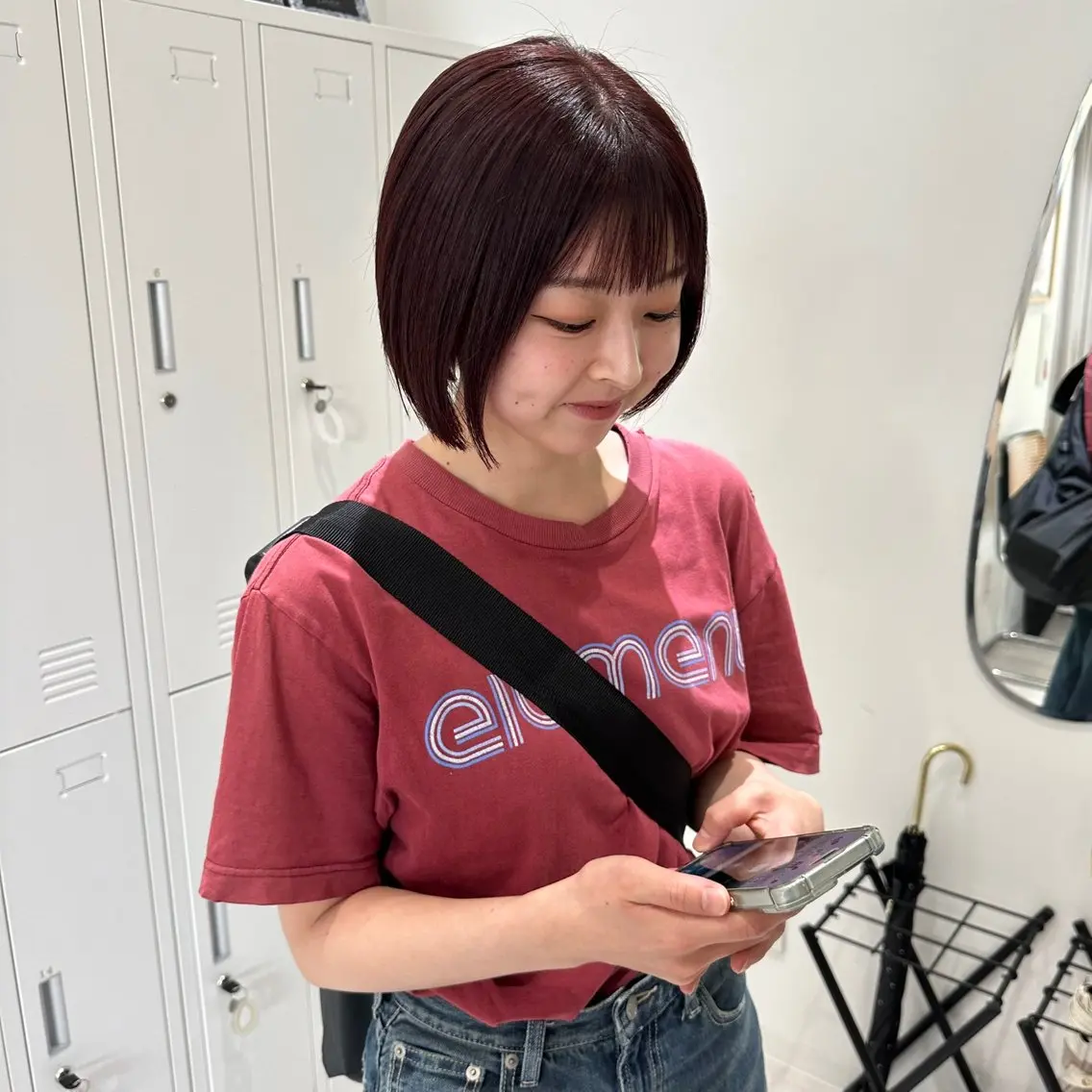 ショート カラー 切りっぱなしボブ レッドカラー ボブ 福田 れん/個室 ReFa認定サロンのヘアスタイル