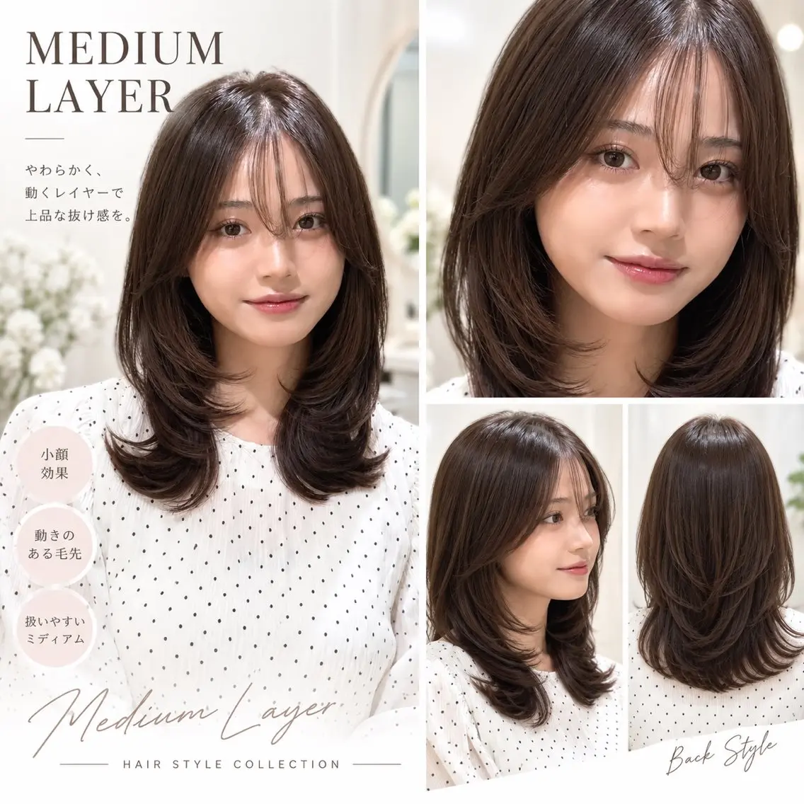 ミディアム カラー カット ヘアカラー トリートメント 🦋韓国風レイヤー/ 艶髪矯正🦋凛太郎のヘアスタイル