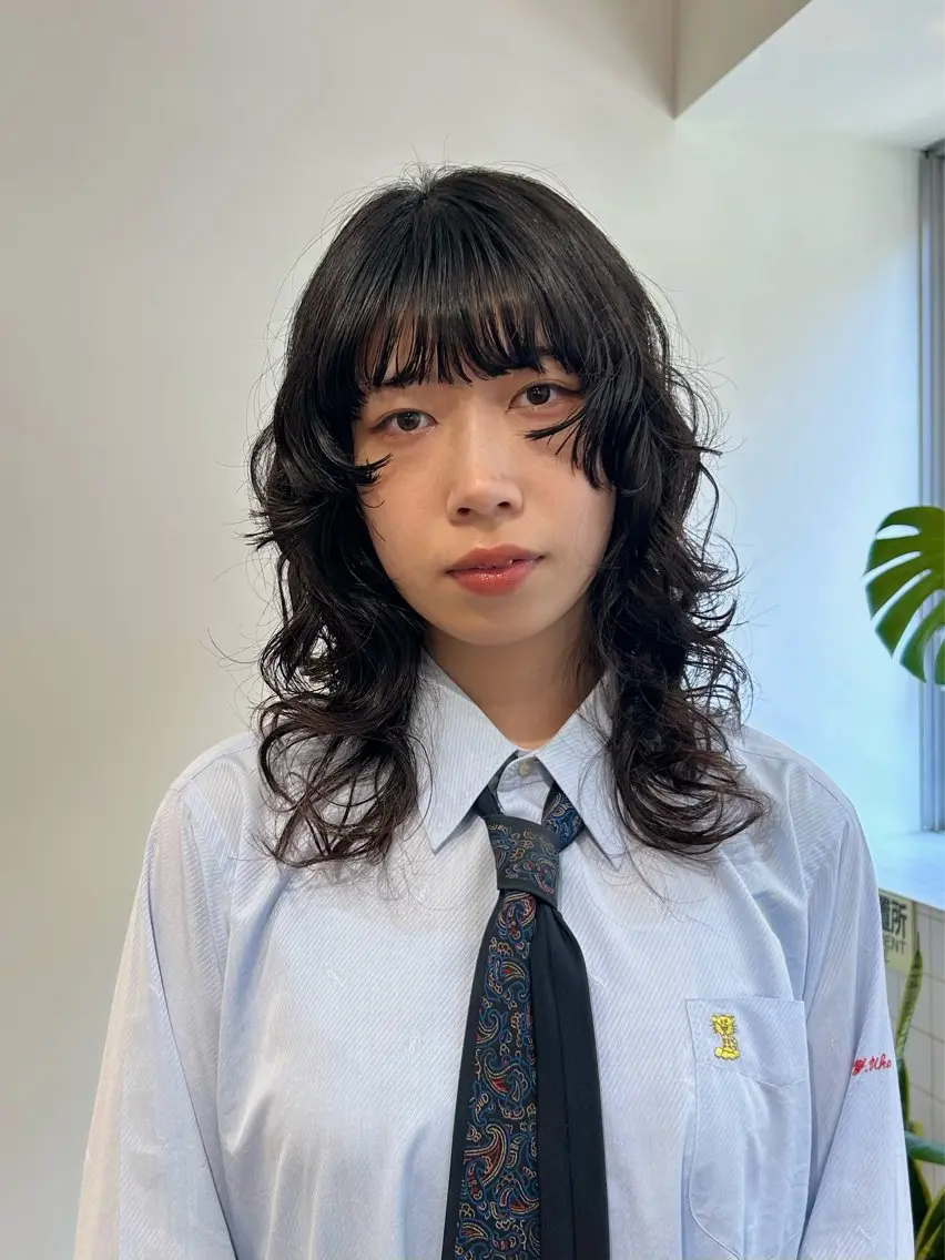 ミディアム カット パーマ みうら ありさのヘアスタイル