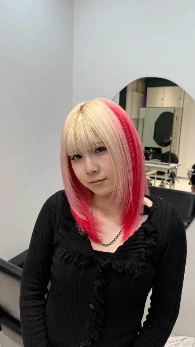 【ポイントデザインカラーの方限定👌】ダブルカラー(ブリーチ➕高級ケアカラー)treatment付きの写真