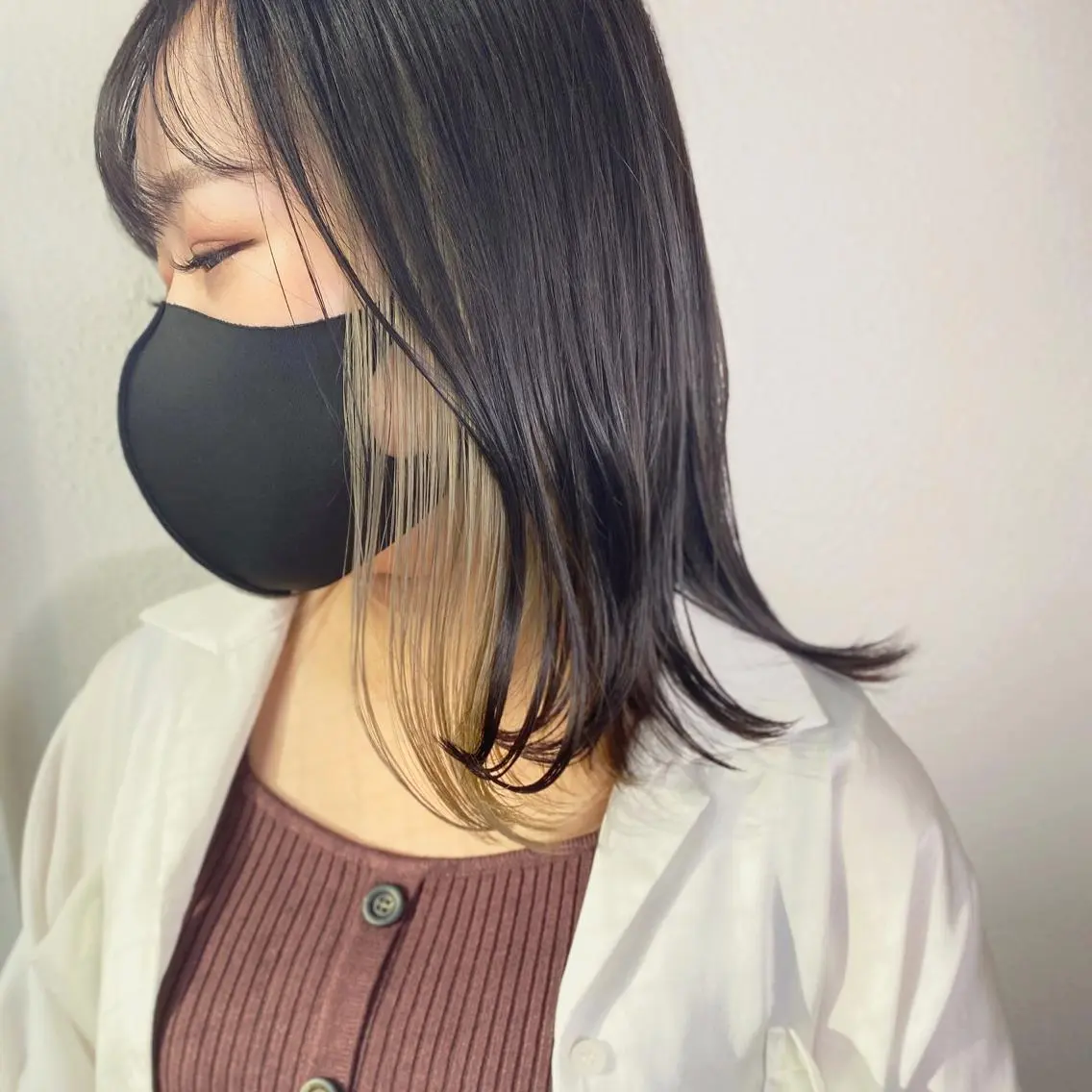 セミロング カラー ヘアアレンジ インナーカラー カット ヘアカラー トリートメント 竹内啓太 ボブのヘアスタイル