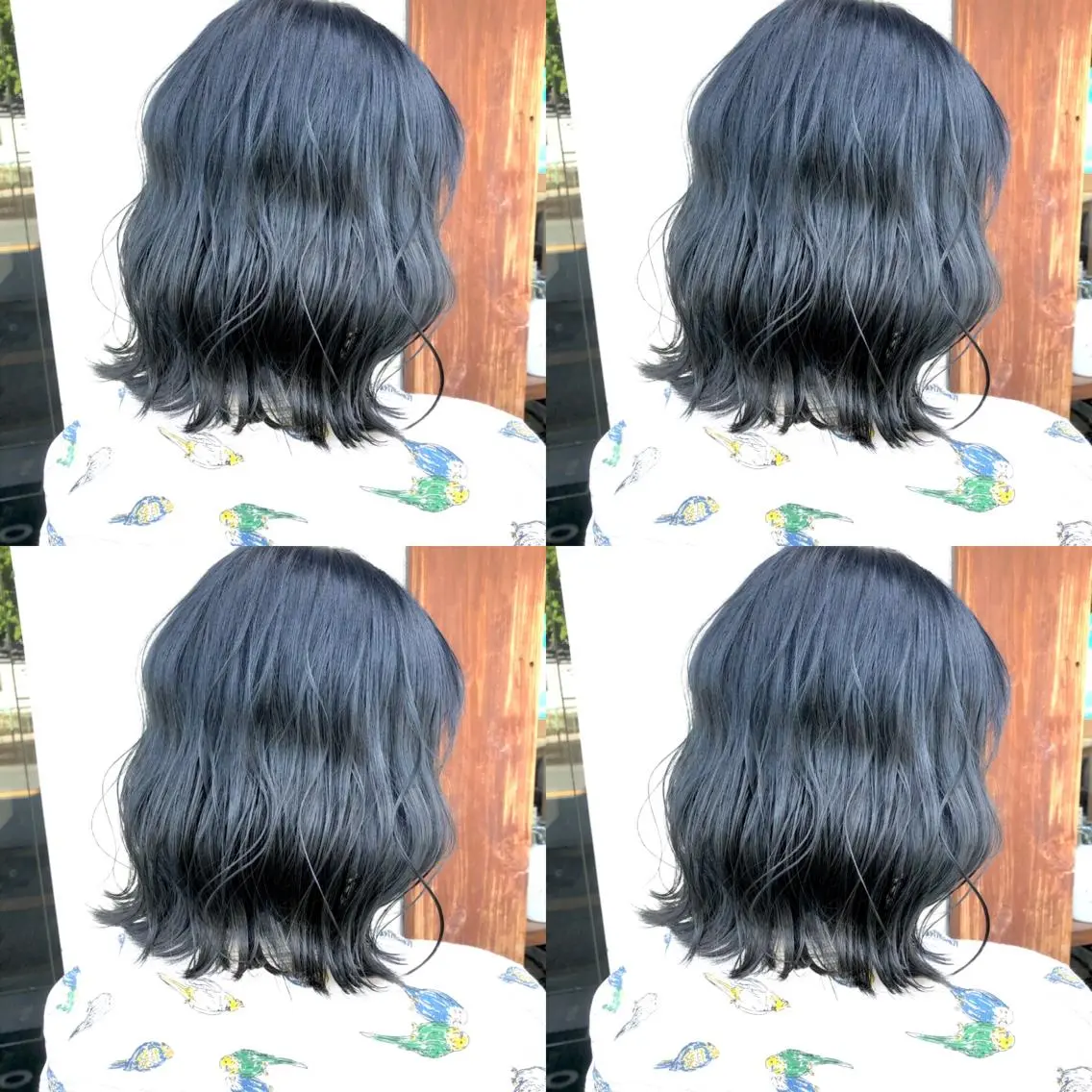 セミロング カラー ブリーチ ブルーカラー あさだ しゅうたろうのヘアスタイル