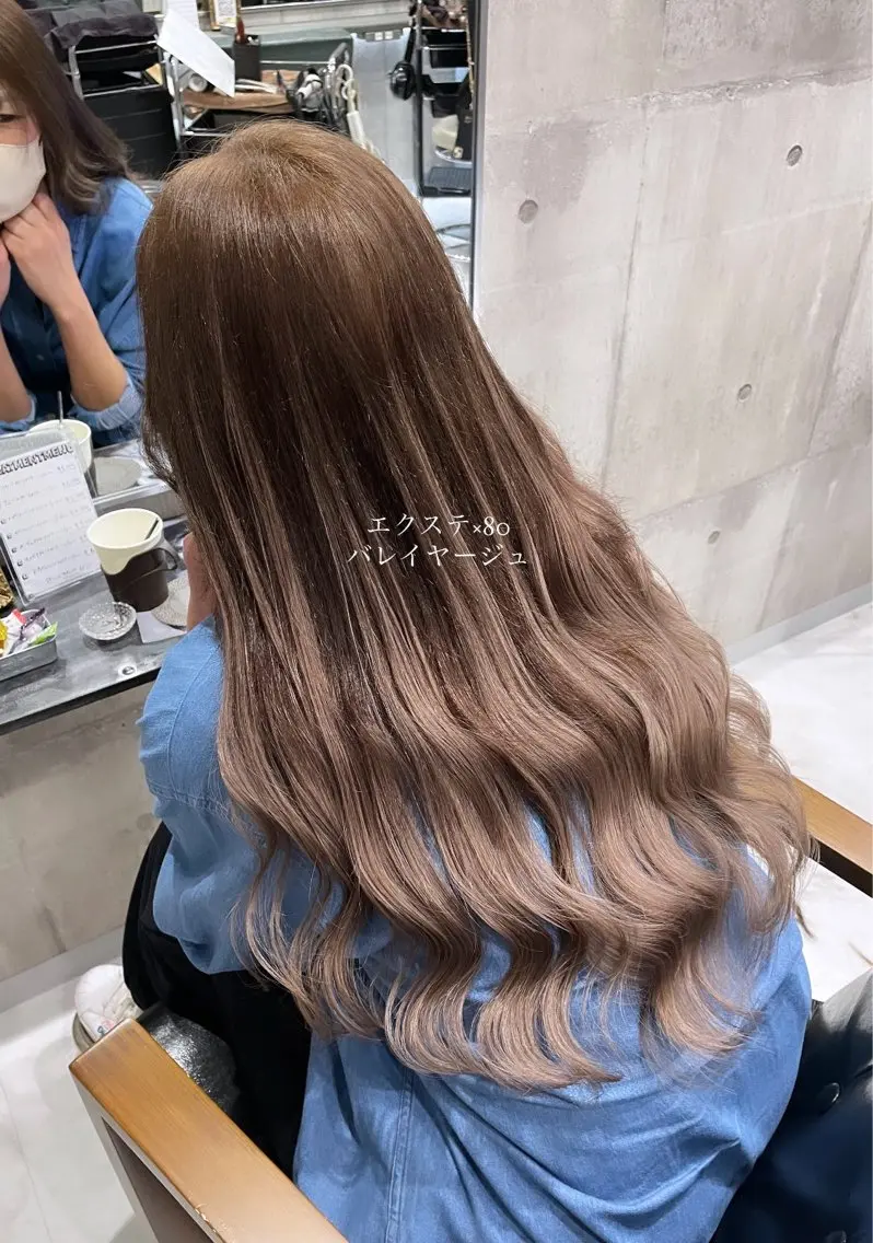 ロング カラー ヘアアレンジ バレイヤージュ エクステ レイヤーカット ヘアカラー エクステ 最新艶髪トレンド¦ ヘア¦miyu🐒♡のヘアスタイル