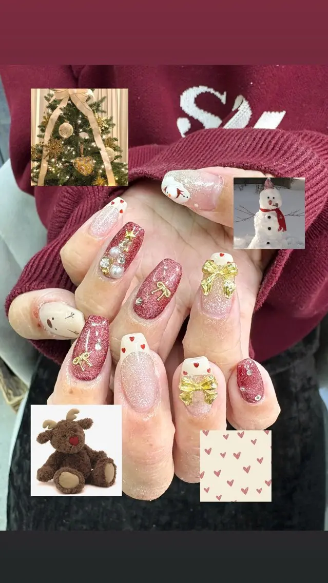 ネイル アートネイル フレンチネイル ハート 持ち込み リボン ハンドネイル フットネイル 中家 亜紗子のネイルデザイン
