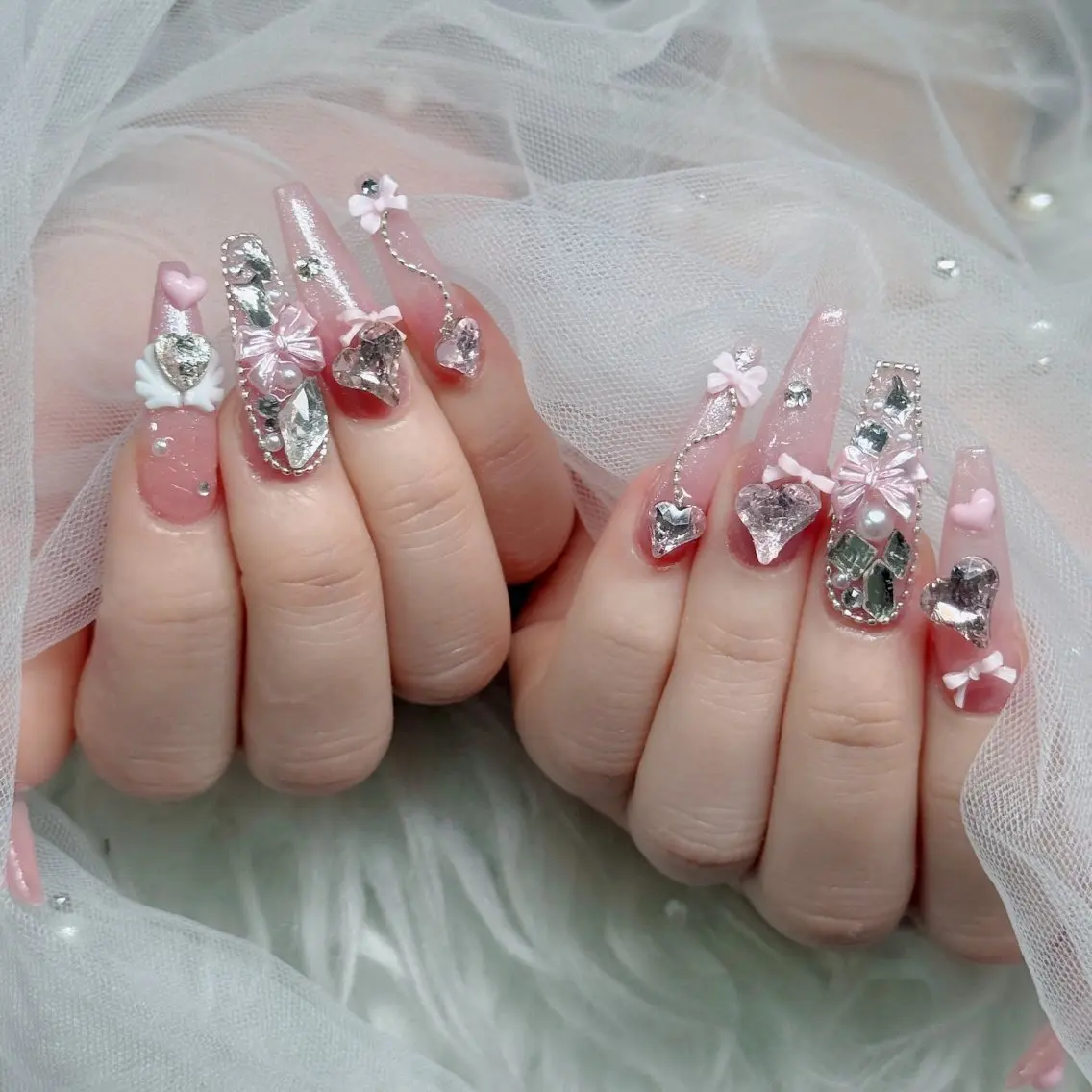 ネイル フットネイル フレンチネイル グラデーション 韓国ネイル ロングネイル ハンドネイル Hani Nail Salonのネイルデザイン