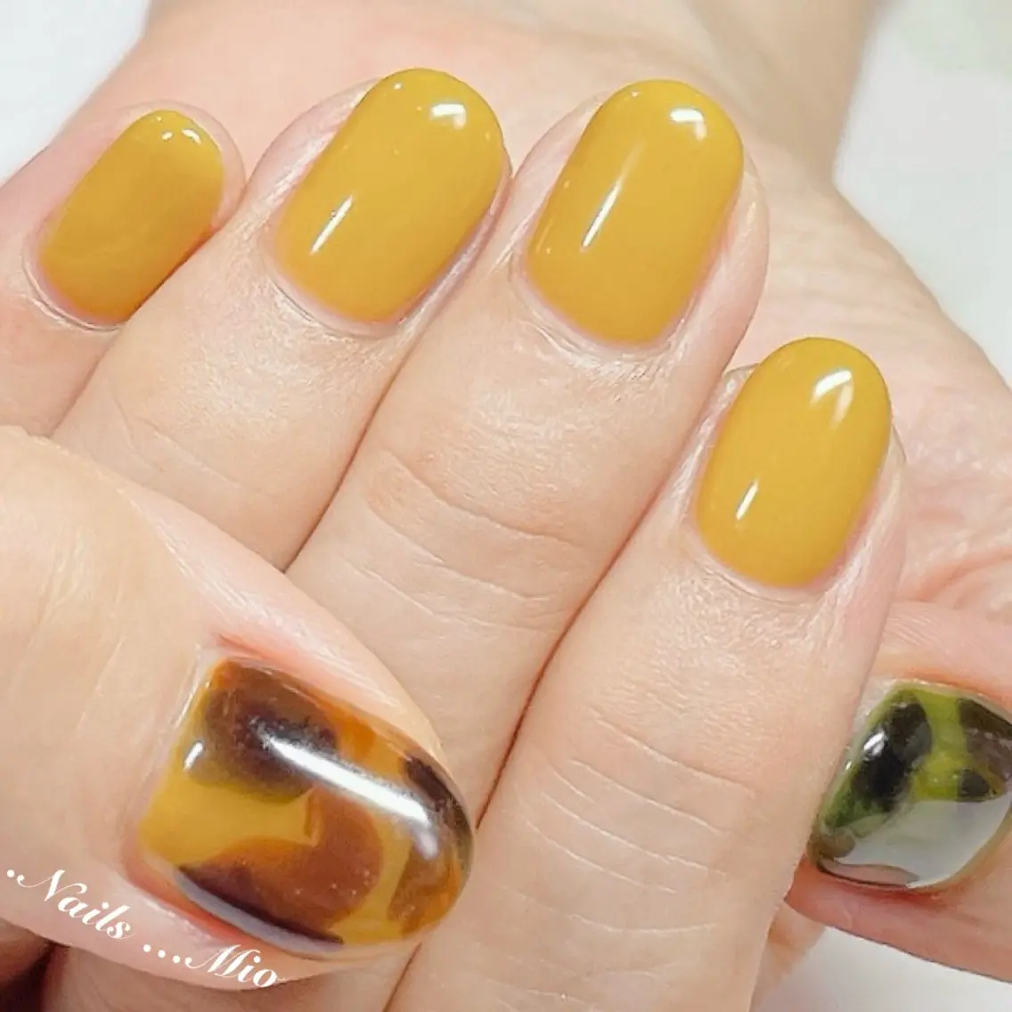 ネイル アートネイル べっ甲ネイル .Nails Mio 赤羽西ネイルサロンのネイルデザイン