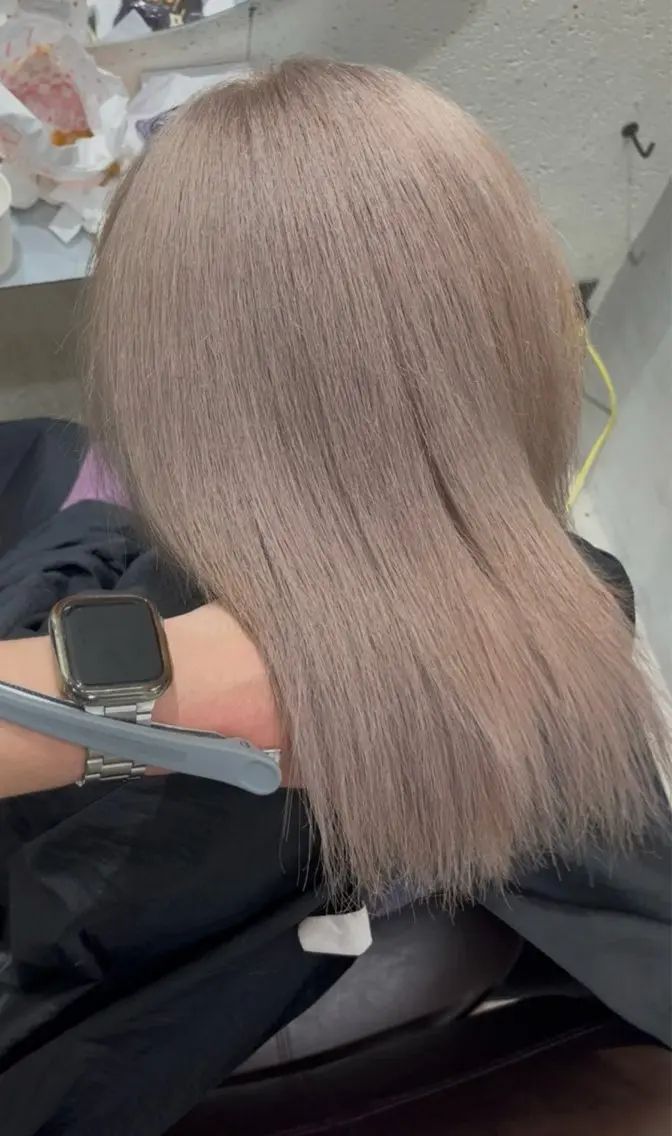 ミディアム カラー ヘアアレンジ ヘアカラー トリートメント 菅宮 皐のヘアスタイル