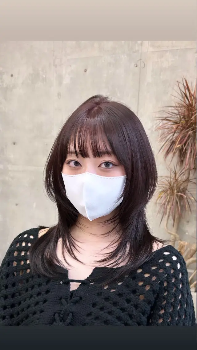 セミロング カラー レッドカラー ウルフカット 髪質改善カラー🦋 レイヤー/ナカネのヘアスタイル