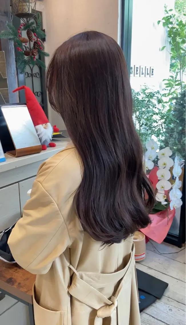 ロング カラー ブリーチ ラベンダーカラー ブリーチなしカラー ピンクカラー ピンクラベンダー ダメージレス美容師 🌱水島侑理のヘアスタイル