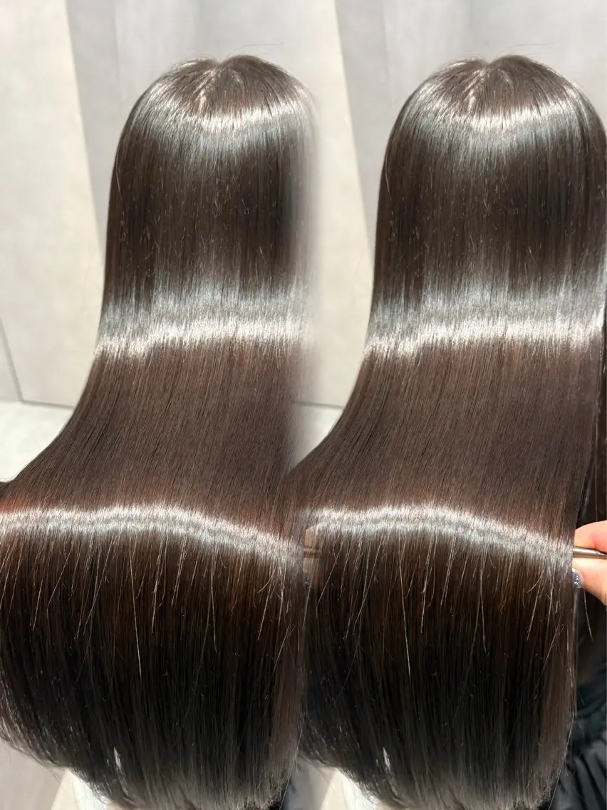 ロング カラー パーマ ヘアアレンジ 髪質改善 縮毛矯正 カット ヘアカラー 縮毛矯正 トリートメント 縮毛矯正/髪質改善/ ブリーチ毛/木元渓太のヘアスタイル