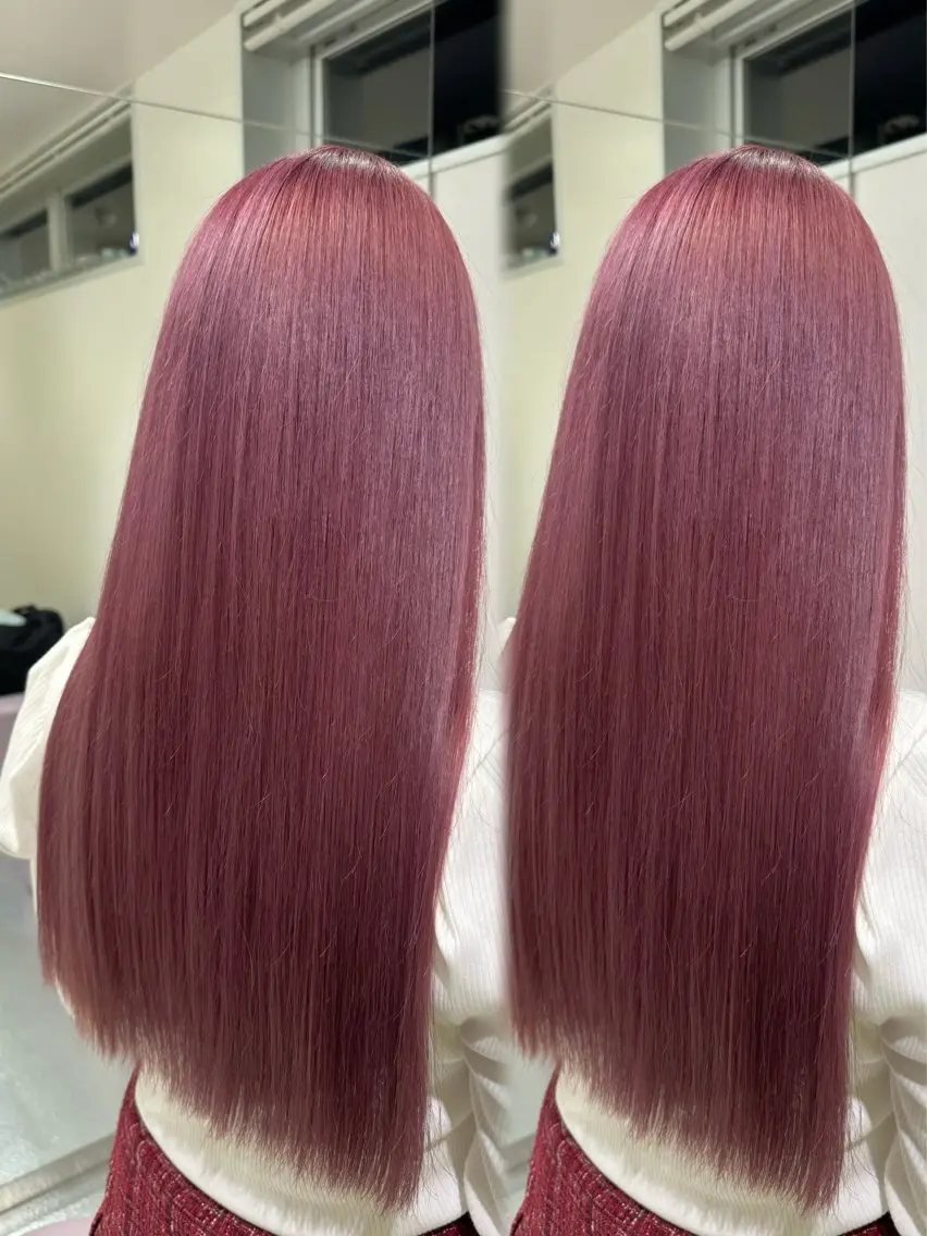 ロング カラー ラベンダーカラー ラベンダーピンク ピンクカラー ヘアカラー ozaki renaのヘアスタイル