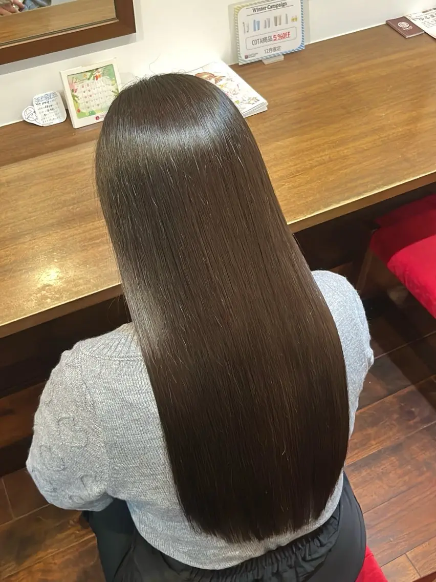 ロング 縮毛矯正 カット 縮毛矯正 トリートメント 今在家 玲【艶髪スト レート/メンズ】のヘアスタイル