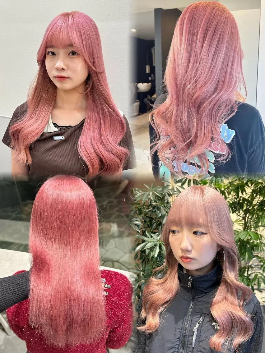 ロング カラー ブリーチ ケアブリーチ ダブルカラー ハイトーンカラー ピンクカラー ヘアカラー トリートメント 💋ハイトーンデザイ ンヘア💋A'nyuのヘアスタイル
