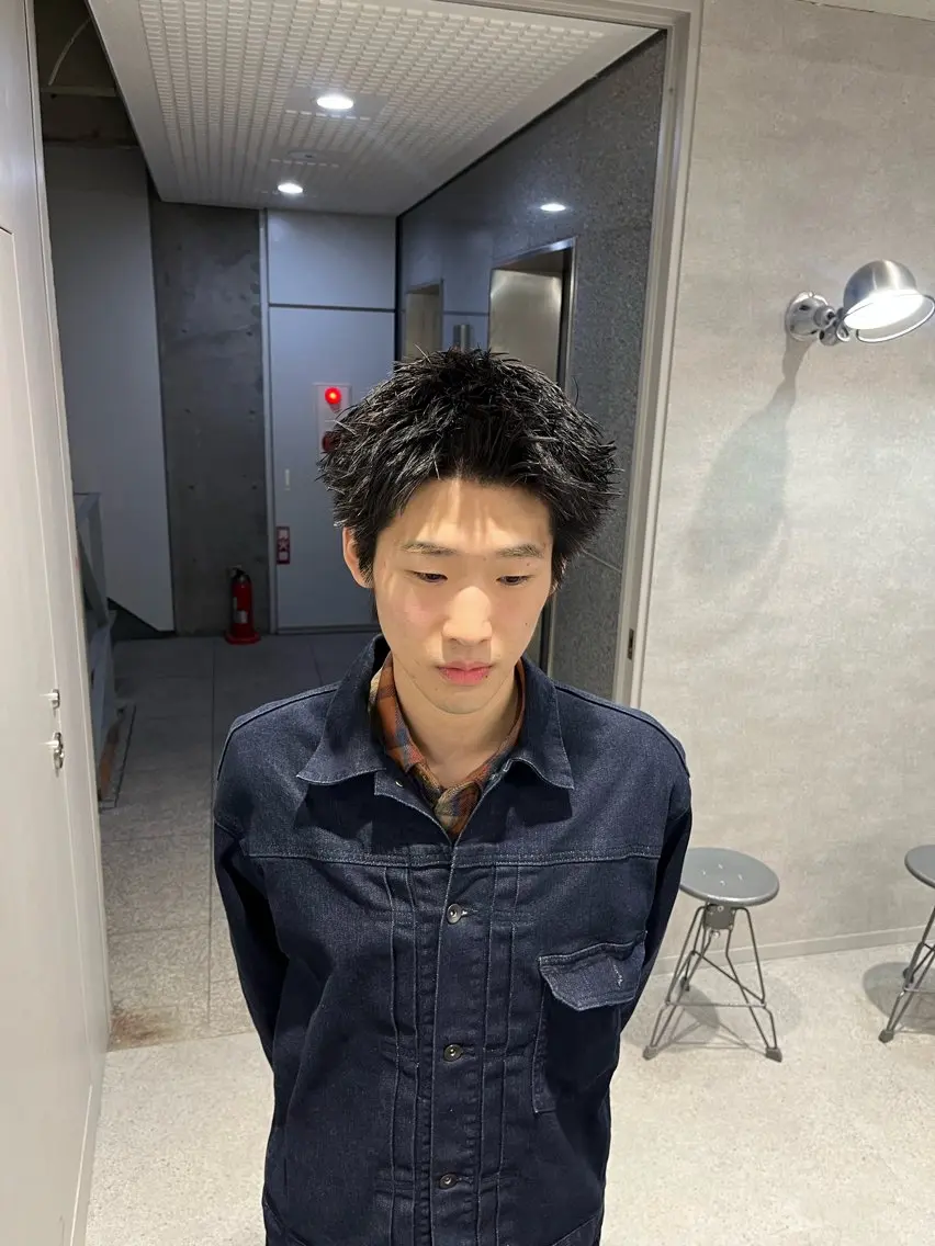 ショート カラー パーマ メンズ スパイキーショート ショートヘア カット ヘッドスパ ヘアセット 🔥メンズ 特化🔥菊水皐暉🔥のヘアスタイル