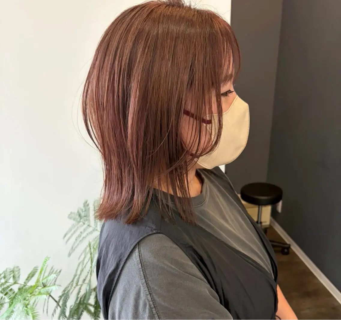 ミディアム カット ヘアカラー トリートメント 濱口 真優のヘアスタイル