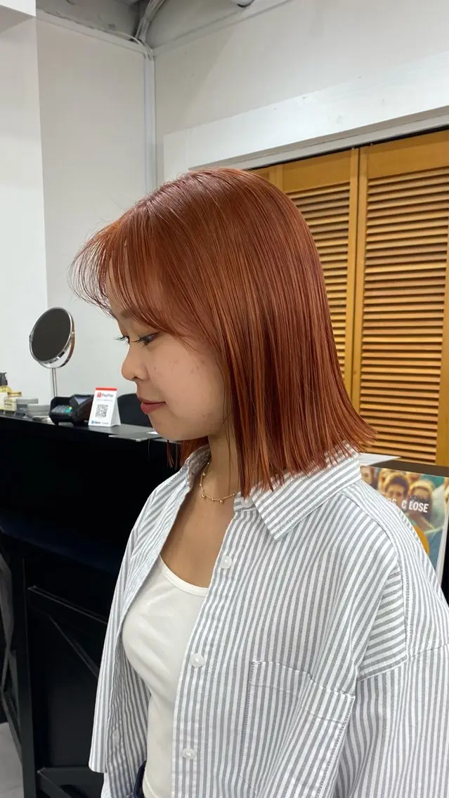 ミディアム カラー カット ヘアカラー トリートメント レイヤーボブ/ 艶カラー/サナ🌼のヘアスタイル