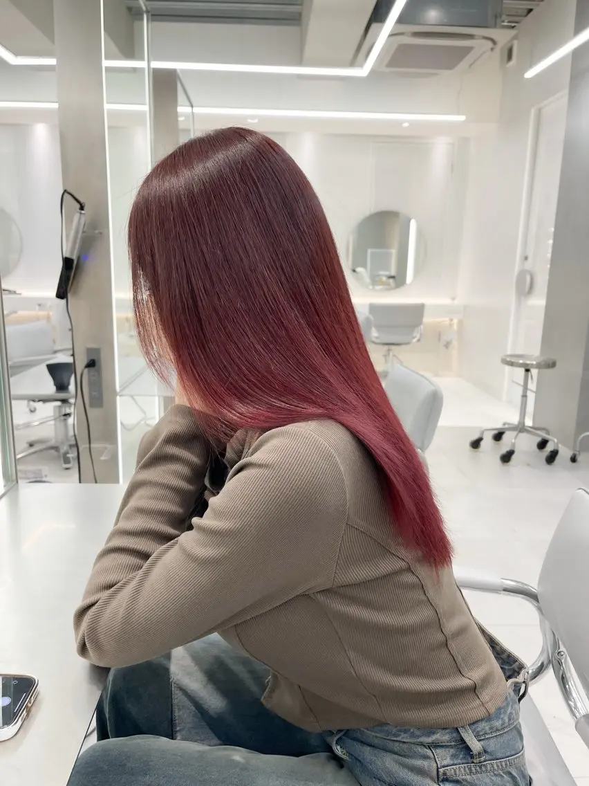 🧡暖色系カラー+トリートメント(イルミナorアディクシー)の写真