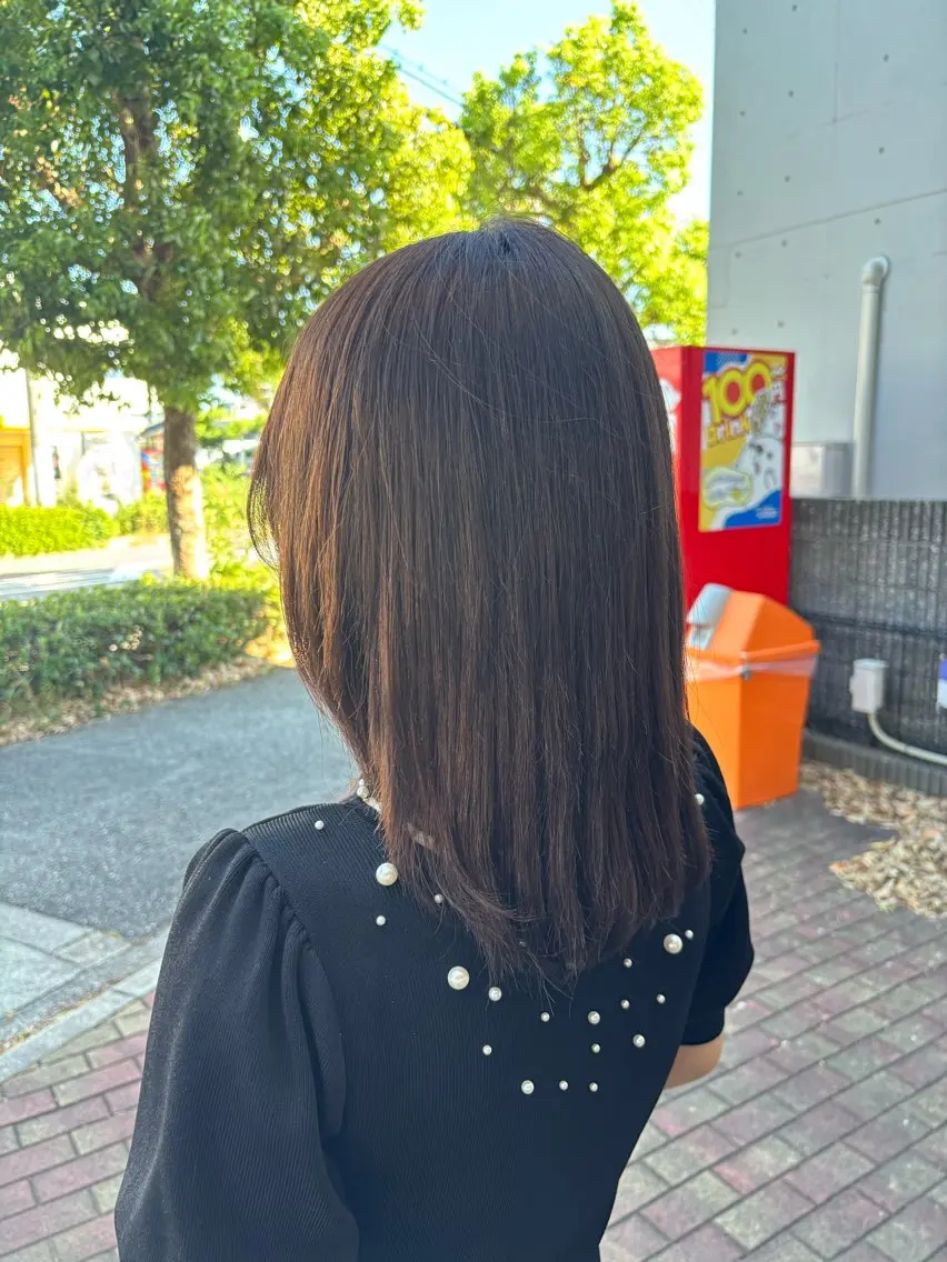ミディアム ヘアカラー 平田 渚唯のヘアスタイル