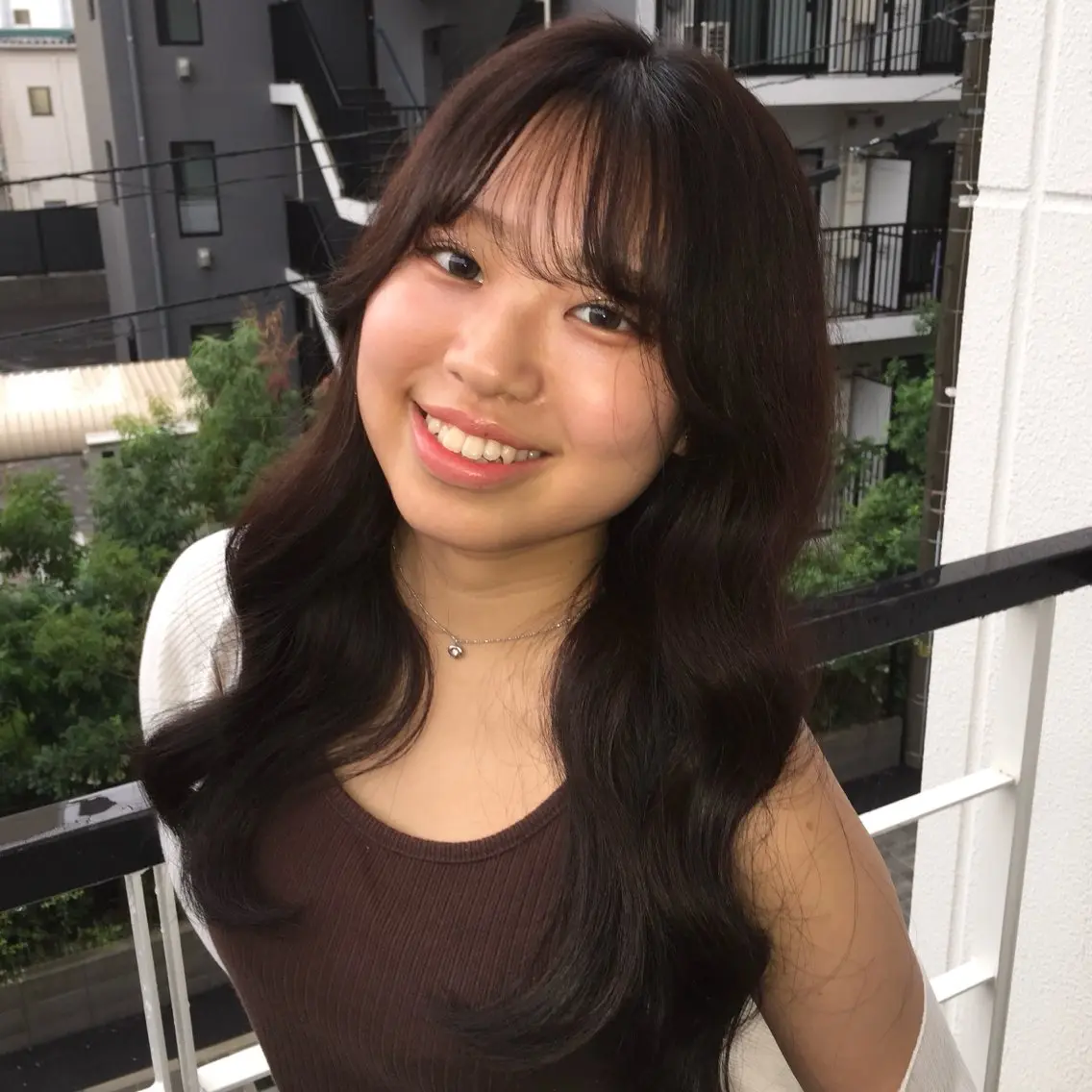 セミロング ヨシンモリ 韓国風ヘア レイヤーカット 🎵🍥上平里奈 韓国レイヤー🍥🎵のヘアスタイル