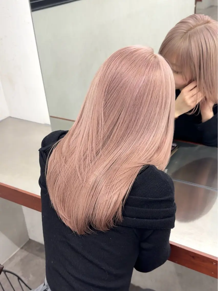ロング カラー ベージュカラー ブリーチ ケアブリーチ 透明感カラー デザインカラー カット ヘアカラー トリートメント ブリーチ　ハイトーン 特化🌈フジタハルキのヘアスタイル